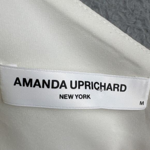 Amanda Uprichard One Shoulder Blouse Asymmetrical Hem Bow Designer Size M - Picture 7 of 8